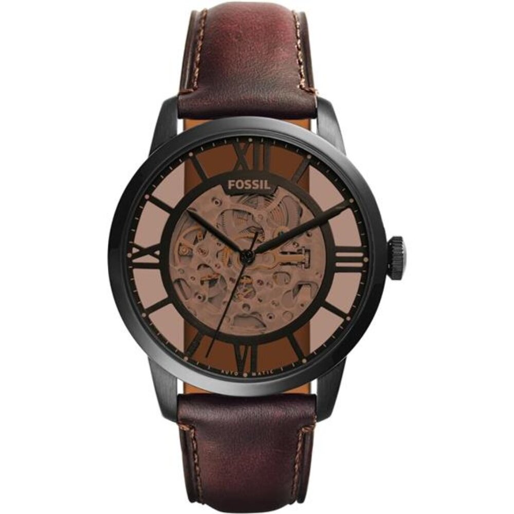 Men's Automatic Watch with Mechanical Movement and Skeleton Dial
